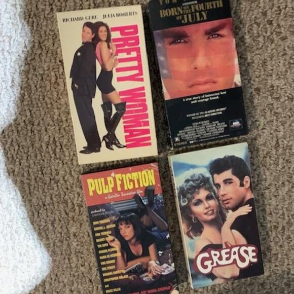 VHS Movies Pretty Woman, Born on the Fourth of July, Pulp Fiction, Grease - Picture 1 of 1